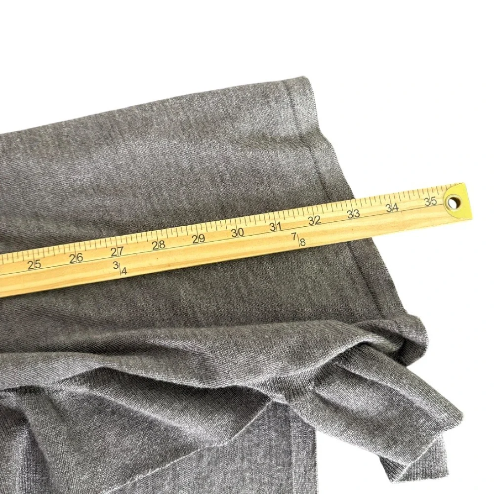 Kinross Cashmere Ruffle Open‎ Front Cardigan Sweater Size XS Gray Cozy Knit
